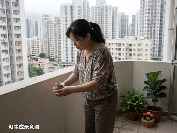 女子检查窗户及防盗窗锁扣,准备迎接台风和强风天气